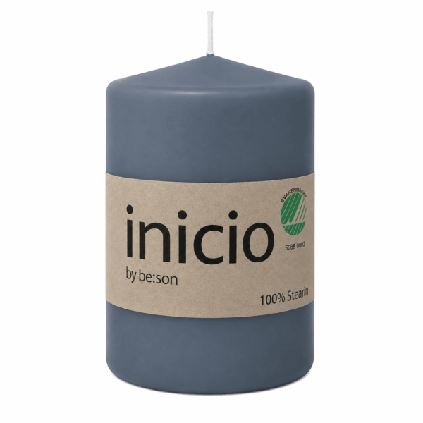 inicio Blockljus 67x100 mm Blå 100% stearin