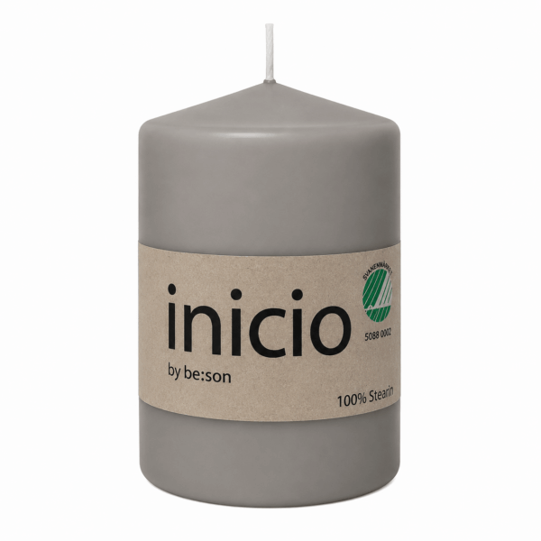 inicio Blockljus 67x100 mm Grå 100% stearin