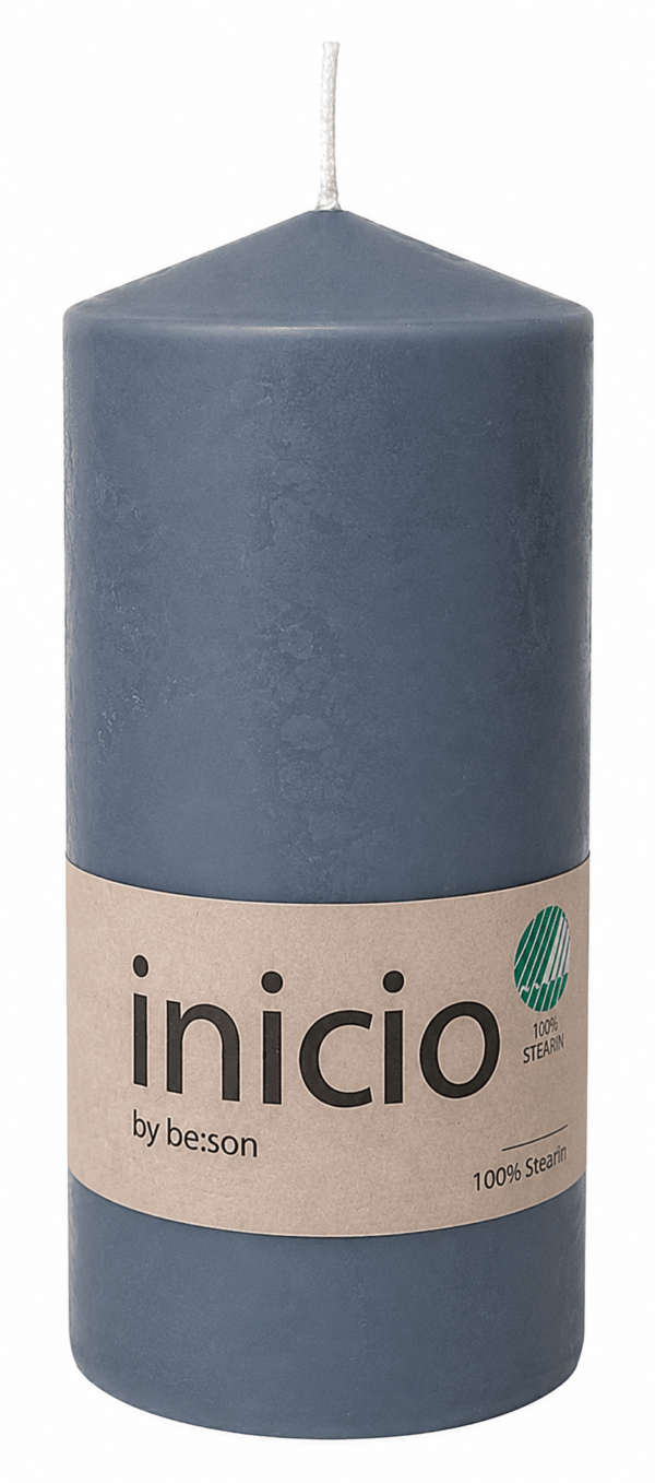inicio Blockljus 67x150 mm Blå 100% stearin