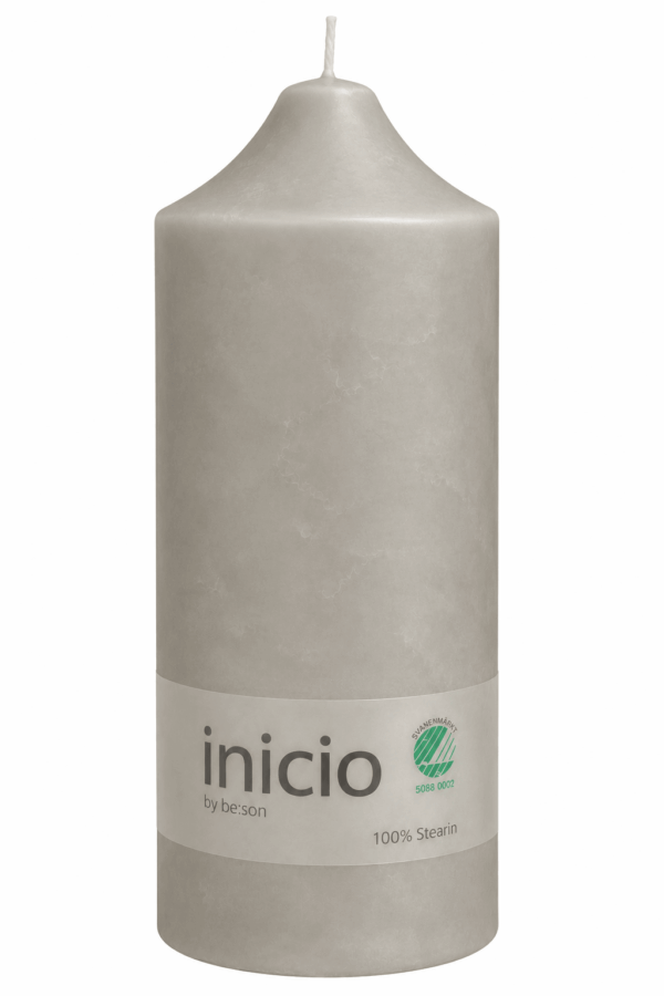 inicio Blockljus 10x25 cm Grafitgrå 100% stearin