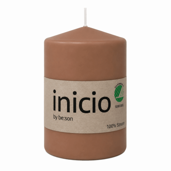 inicio Blockljus 67x100 mm Latte 100%stearin Plast