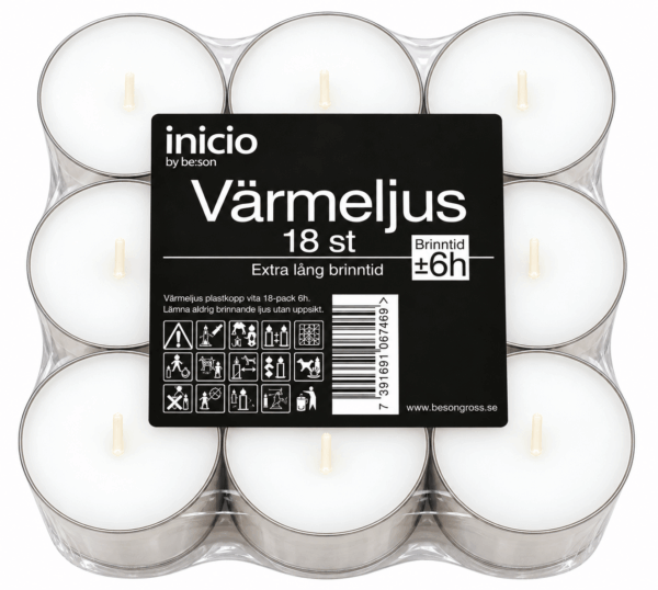 inicio Värmeljus 6h Plastkopp 18-p ½ Expo 560 st