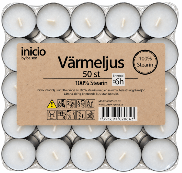 inicio Värmeljus 6h Stearin 50-p ½ Expo 264 st