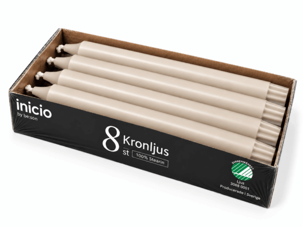 inicio Kronljus Sand 100%stearin 24cm 8p 8,5h