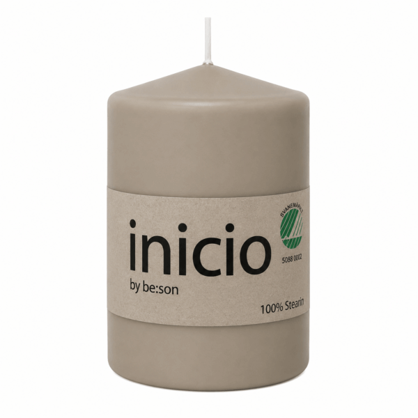 inicio Blockljus 67x100 mm Sand 100% stearin