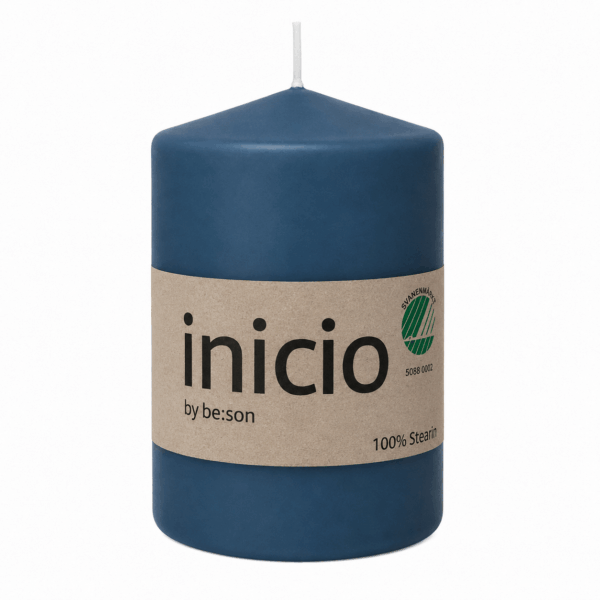 inicio Blockljus 67x100 mm Djupblå 100% stearin