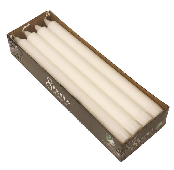 inicio Kronljus Vit 100%stearin 24cm 8p 8,5h