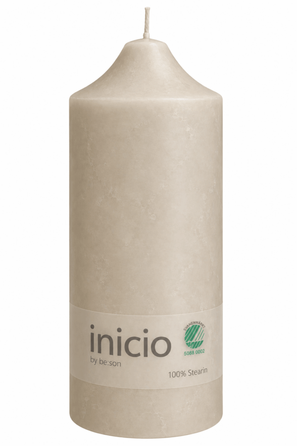 inicio Blockljus 10x25 cm Sand 100% stearin