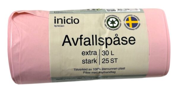 Serve Avfallspåse Extra stark. Rosa  30L 25 st